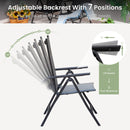 PHI VILLA Patio Folding Adjustable Aluminum & Textilene Dining Chairs