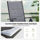 PHI VILLA Patio Folding Adjustable Aluminum & Textilene Dining Chairs