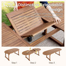 Phi Villa Bucolic Luxurious Wooden Dining Set with Expandable Table & Rattan Chairs