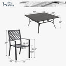 9-Piece Patio Dining Set with 60" Large Square Table for Garden, Big Family Phi Villa