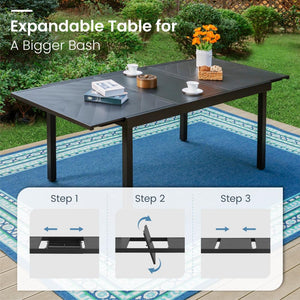 Diamond 7 / 9-Piece Outdoor Dining Sets Extendable Table and Stackable Chairs