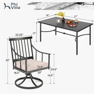 Linea 7-Piece Patio Dining Set with Rectangle Table