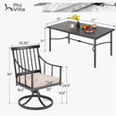 7-Piece Patio Dining Set with Rectangle Table & 6 Fashionable Dining Chairs