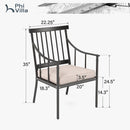 9-Pcs Patio Dining Set with 60" Square Table and Fashionable Steel Chairs