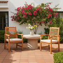 PHI VILLA Acacia Wood Patio Dining Chairs with Cushions