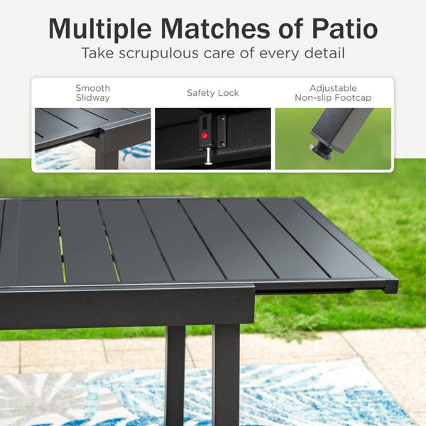 Mirage 7/9-Piece Patio Dining Set with Stylish Rattan Rope Chairs and Expandable Table