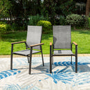 PHI VILLA Outdoor Aluminum Stackable Textilene  Sling Chairs