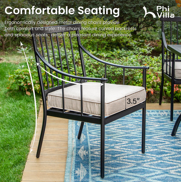 Linea Steel Fixed Chairs for Outdoor Dining
