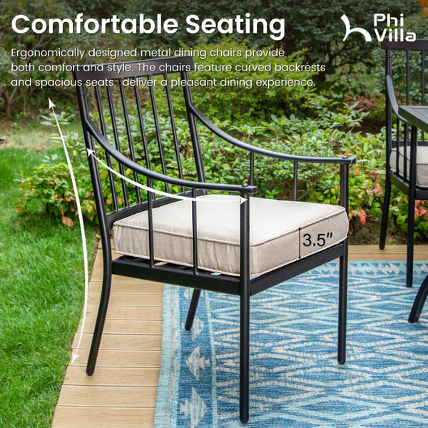 Linea Steel Fixed Chairs for Outdoor Dining