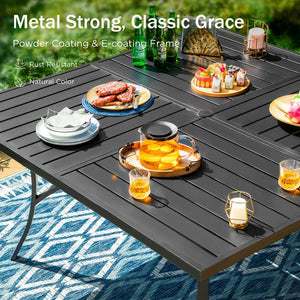 9-Piece Patio Dining Set with Enlarged Square Table for Backyard, Family Reunion PHI VILLA