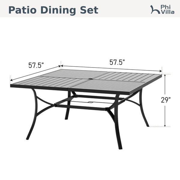 9-Piece Patio Textliene Dining Set for Family Reunion PHI VILLA