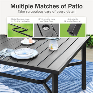 Mirage 9-Pcs Patio Dining Set with Stylish Rattan Rope Chairs & Long Table for 8