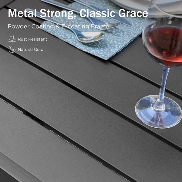 9-Pcs Patio Dining Set with Textilene C-spring Chair-Phi Villa