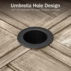 Diamond 8-Seat Patio Dining Set with Farmhouse Style Wood-like Table