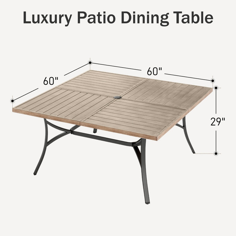 PHI VILLA 8 Person Wood-like Steel Table