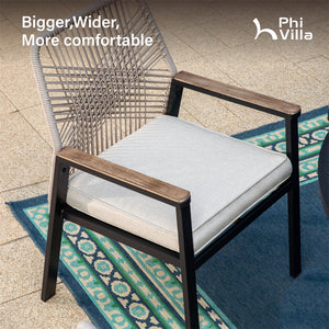 Mirage 7-Piece Patio Dining Set with Stylish Rattan Rope Chairs-Phi Villa