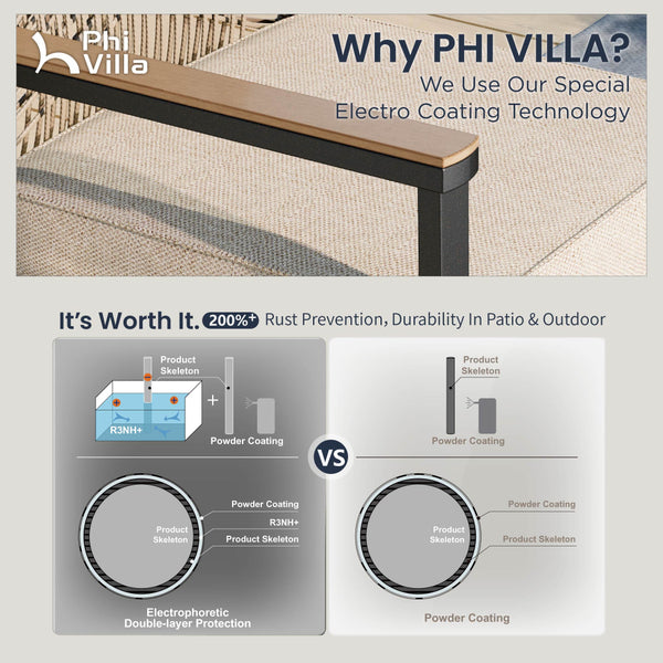 Mirage 5/7/9-Piece Patio Dining Set with Patterned Round Table & Stylish Rattan Rope Chairs-Phi Villa