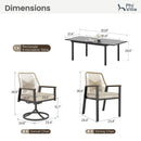 Mirage 7/9-Piece Patio Dining Set with Stylish Rattan Rope Chairs and Expandable Table-Phi Villa