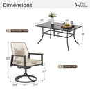Mirage 7-Piece Patio Dining Set with Stylish Rattan Rope Chairs-Phi Villa
