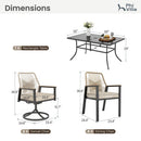 Mirage 7-Piece Patio Dining Set with Stylish Rattan Rope Chairs-Phi Villa