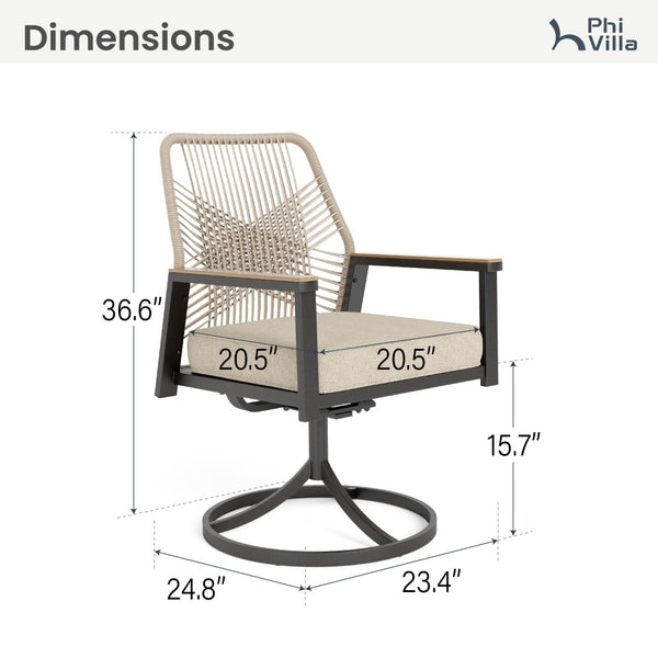 Mirage Rattan Rope Patio Dining Chairs-Phi Villa
