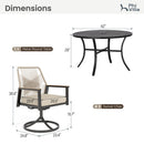 Mirage 5/7-Piece Patio Dining Set with Patterned Round Table & Stylish Rattan Rope Chairs-Phi Villa