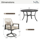 Mirage 5/7-Piece Patio Dining Set with Patterned Round Table & Stylish Rattan Rope Chairs-Phi Villa
