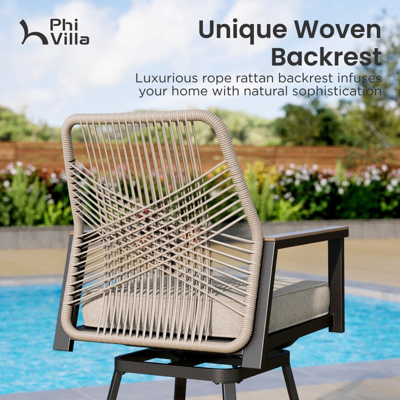Phi Villa Mirage Rope-art High Bar Stools-3-Pcs.