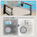 Phi Villa 3-Pcs Patio High Bar Set-Mirage Rope-art Stools & Sea Stone Tabletop Design