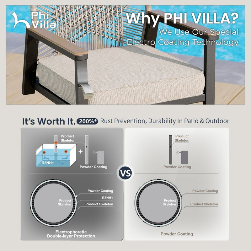 Phi Villa Mirage Rope-art High Bar Stools-3-Pcs.