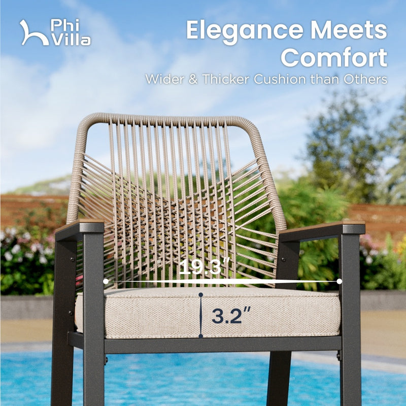 Phi Villa Mirage Rope-art High Bar Stools-3-Pcs.