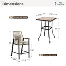 Phi Villa Mirage Rope-art High Bar Stools-3-Pcs.