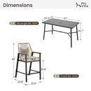 Phi Villa Mirage 7-Pcs. Rope-art High Bar Stools