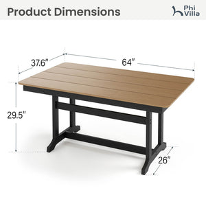 Tranquil 6-Seater HDPE Outdoor Dining Table