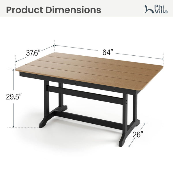 Tranquil 6-Seater HDPE Outdoor Dining Table