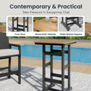 Tranquil 3-Pcs Outdoor High Bar set with HDPE Rattan Bar Stool and Wood-like Table