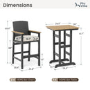 Tranquil 3-Pcs Outdoor High Bar set with HDPE Rattan Bar Stool and Wood-like Table