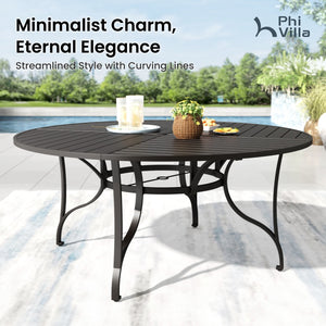 Mirage 5/7/9-Piece Patio Dining Set with Patterned Round Table & Stylish Rattan Rope Chairs-Phi Villa