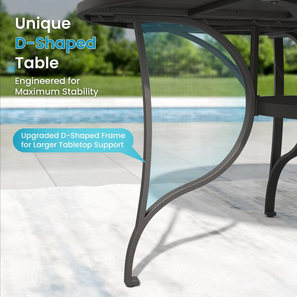 Mirage 5/7/9-Piece Patio Dining Set with Patterned Round Table & Stylish Rattan Rope Chairs-Phi Villa
