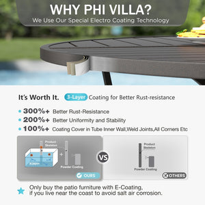 Mirage 5/7/9-Piece Patio Dining Set with Patterned Round Table & Stylish Rattan Rope Chairs-Phi Villa