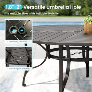 Mirage 5/7/9-Piece Patio Dining Set with Patterned Round Table & Stylish Rattan Rope Chairs-Phi Villa