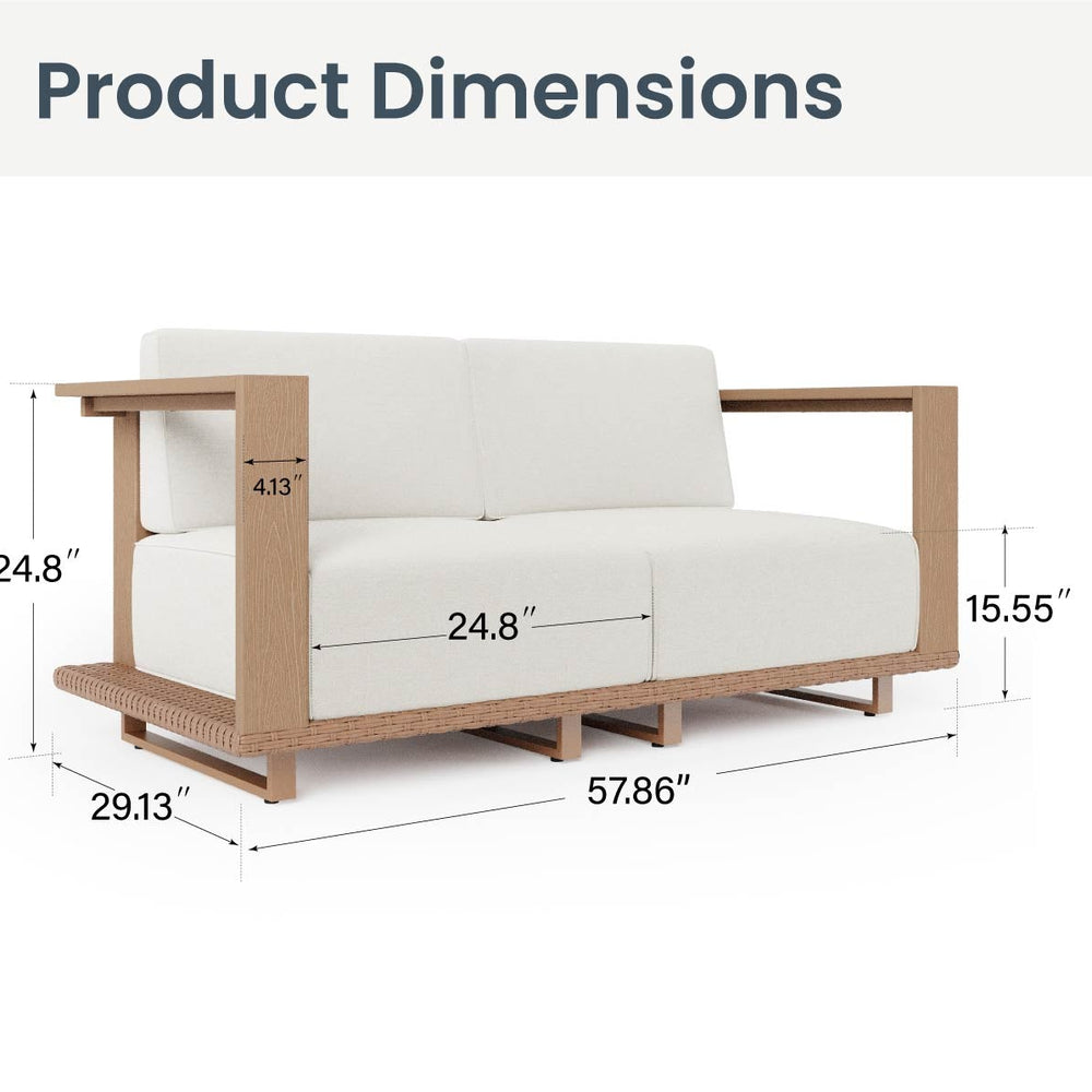 Patio Rattan Add-on Loveseat for Solana Sofa Set