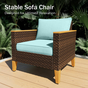 Phi Villa 9-Seater Patio Wicker Sofa With Multi-functional Ottomans