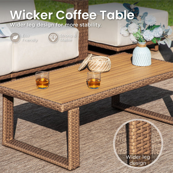 Catalina Modern Swivel Rattan Patio Conversation Sofa Set