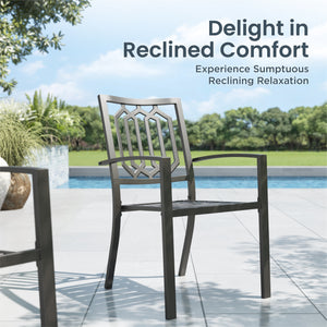 Patio Stackable Dining Chairs for Deck,Backyard PHI VILLA