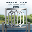 PHI VILLA 7-Piece Outdoor Patio Dining Set With Steel Panel Table and 6 Swivel Chairs