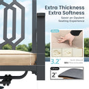 PHI VILLA 7-Piece Outdoor Patio Dining Set With Steel Panel Table and 6 Swivel Chairs