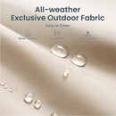 PHI VILLA 7-Piece Outdoor Patio Dining Set With Steel Panel Table and 6 Swivel Chairs