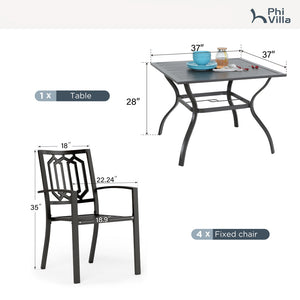 Classic 5-Piece Patio Dining Set for Garden Backyard
