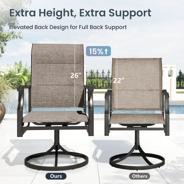 Patio Upgraded Padded High Back Dining Chairs for Porch, Deck, Backyard PHI VILLA